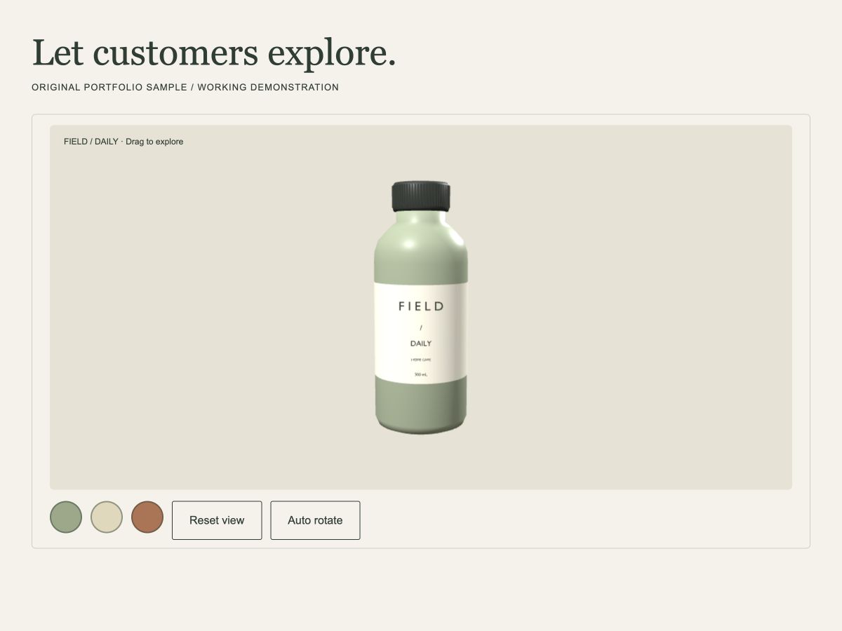 Pick it up. Look closer. — actual portfolio demonstration