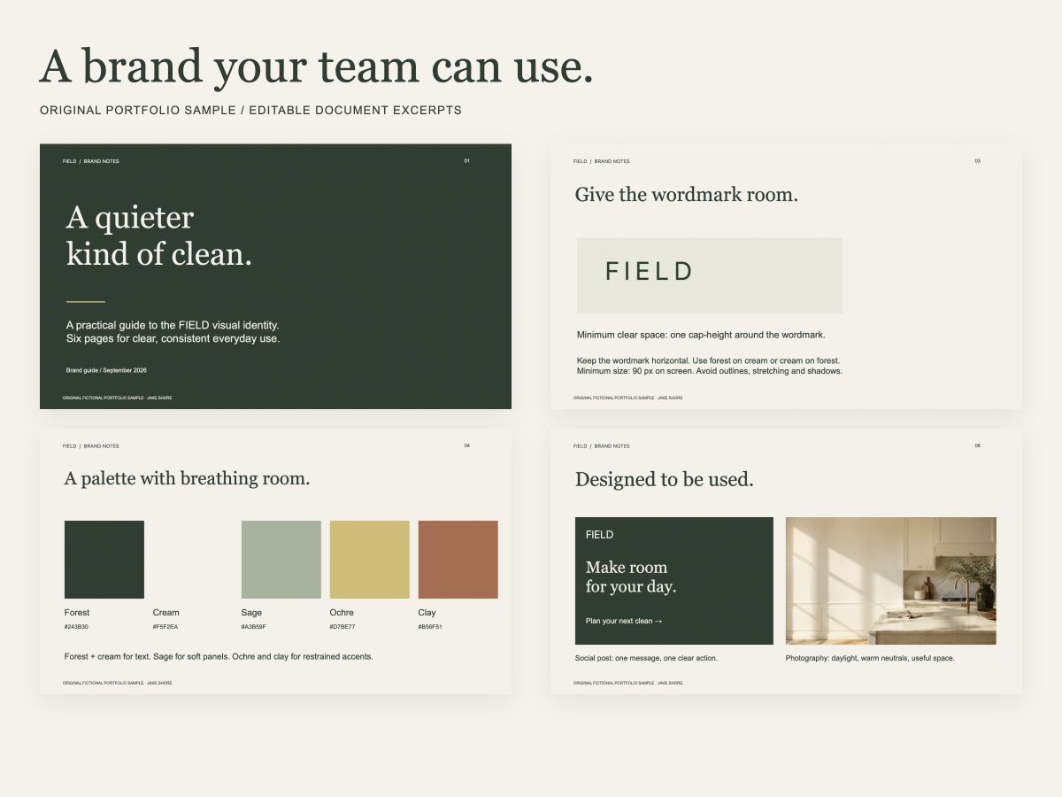 A brand your team can use. — actual portfolio demonstration