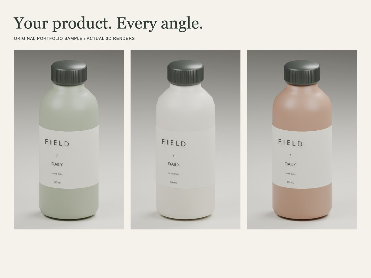Your product. Every angle. — actual portfolio demonstration